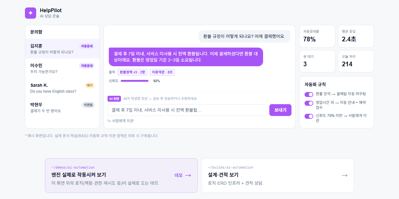 AI 상담봇·자동화
